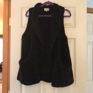 Black fuzzy vest